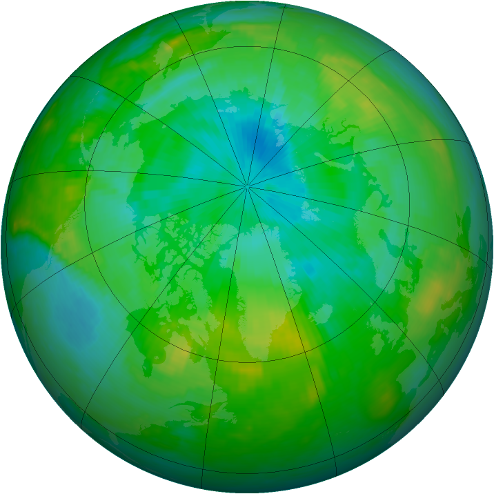 Arctic ozone map for 06 August 1983